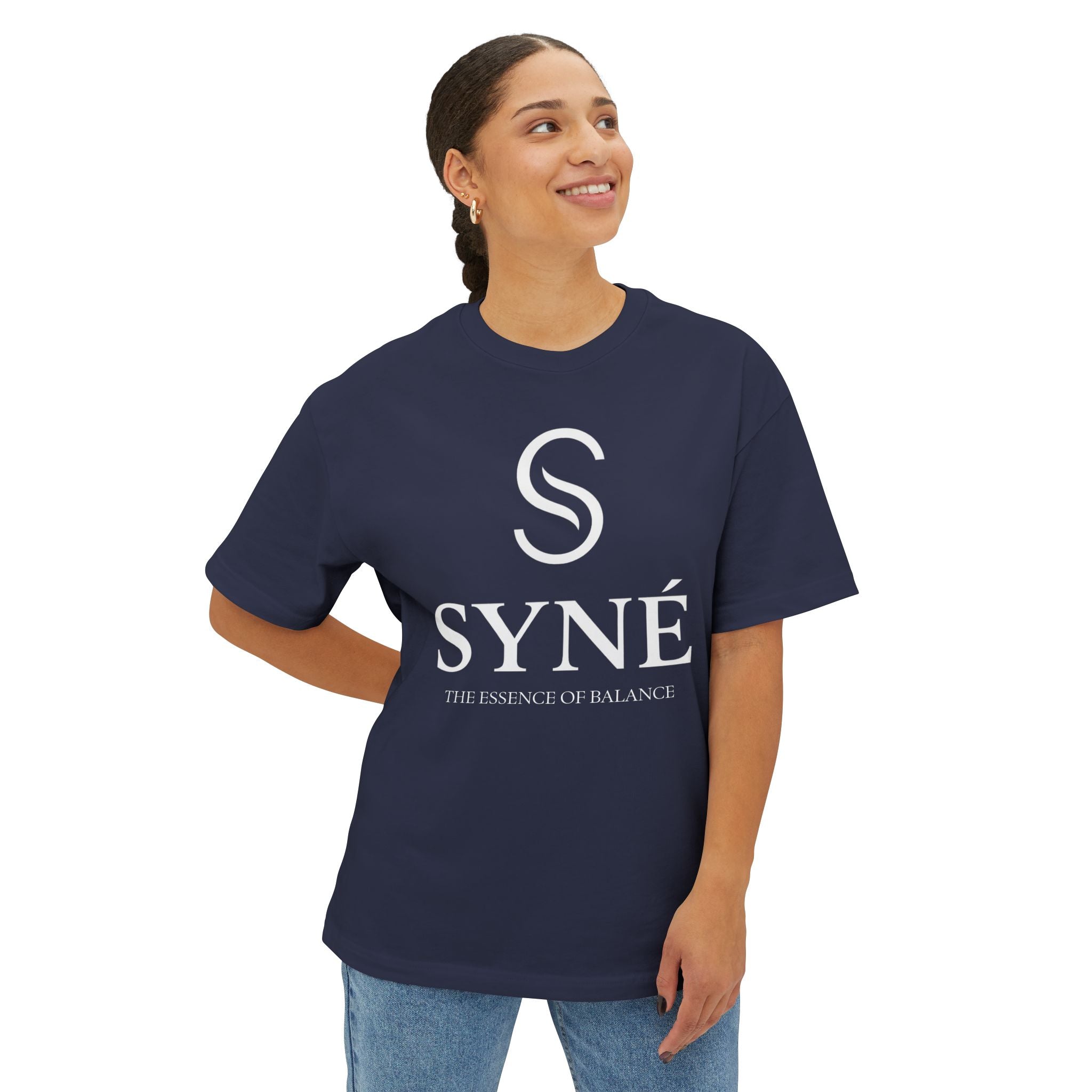 SYNE Minimal Logo Tee | Pink boxy t-shirt
