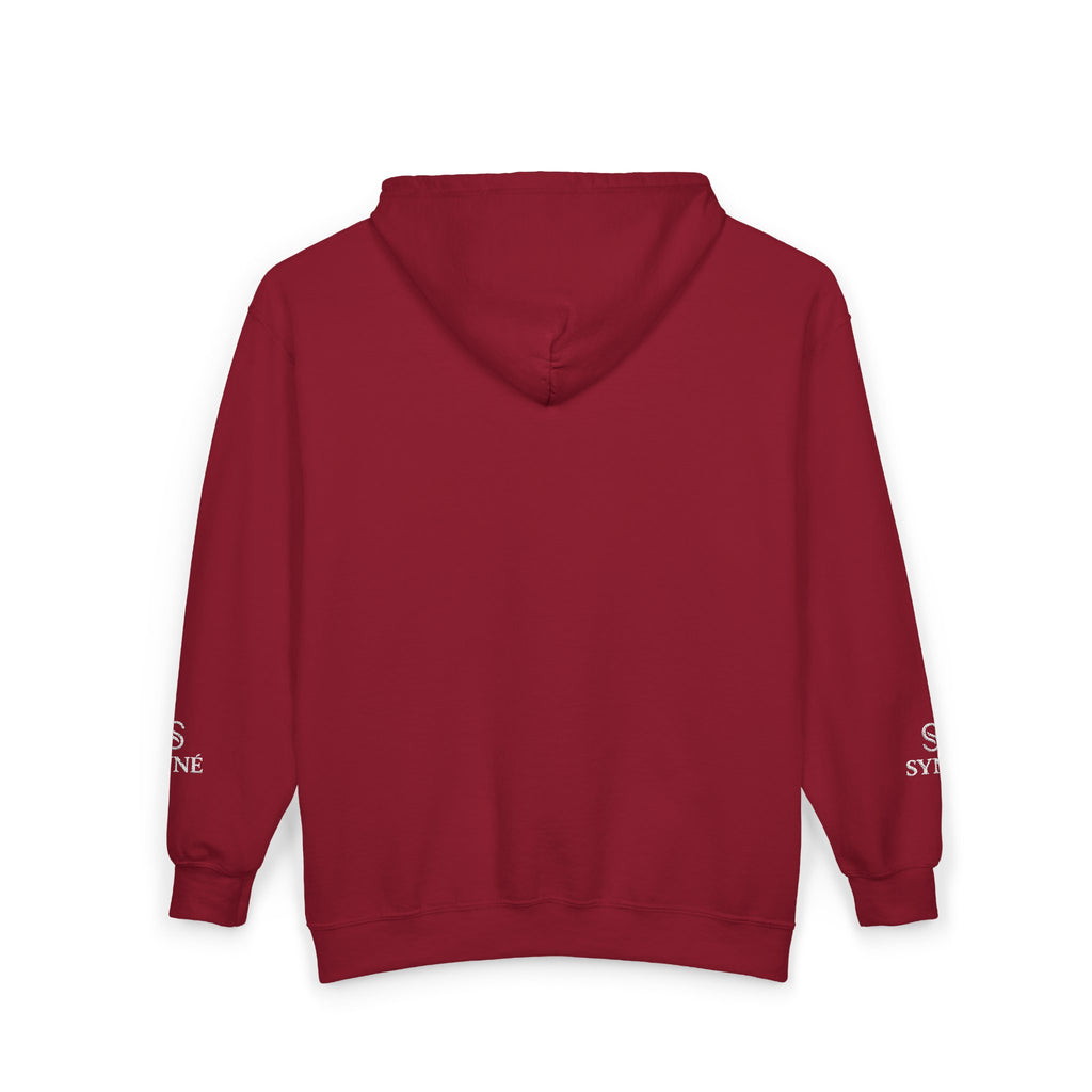 Monogram 'S' Full-Zip Hoodie — Personalized Minimalist Maroon Sweatshirt