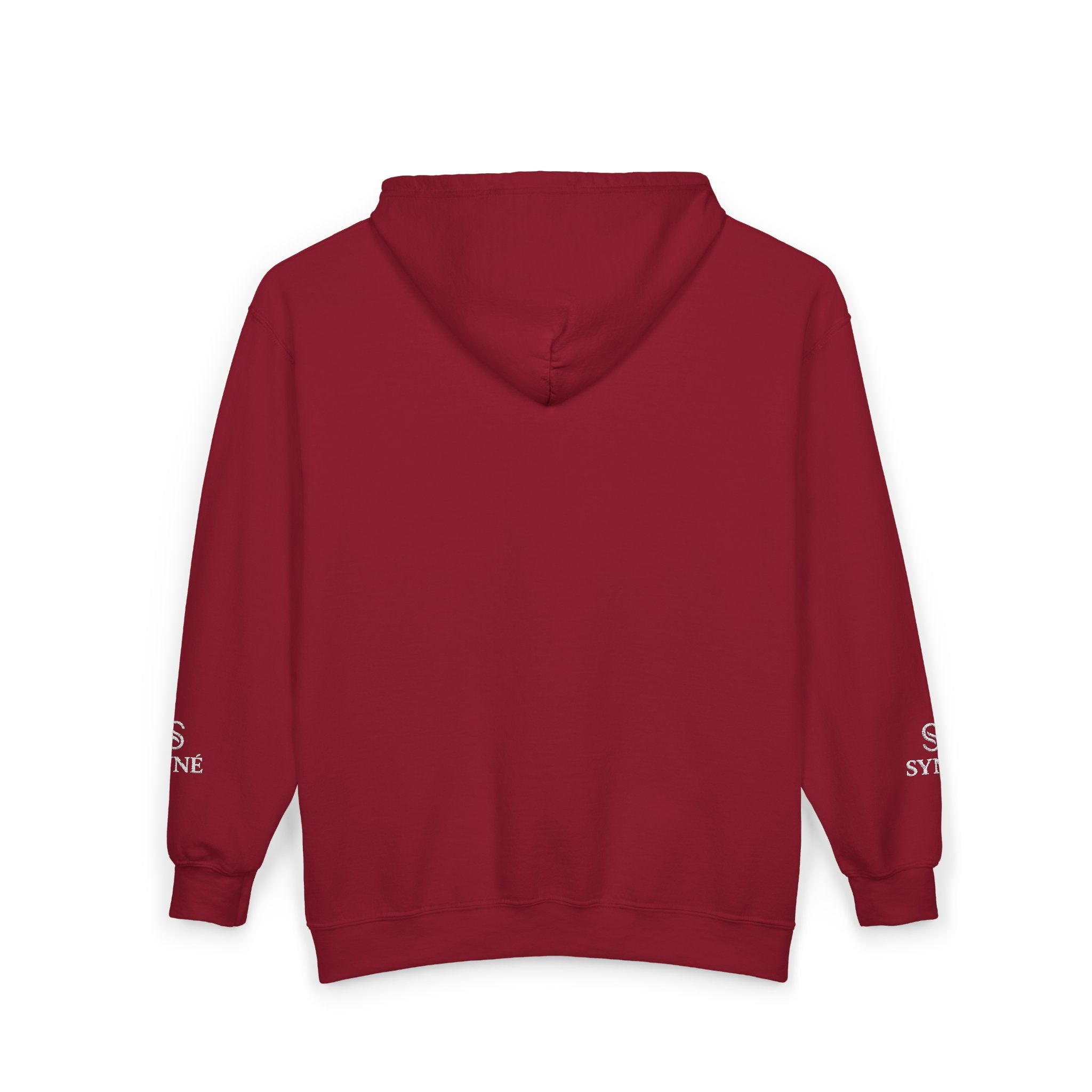 Monogram 'S' Full-Zip Hoodie — Personalized Minimalist Maroon Sweatshirt