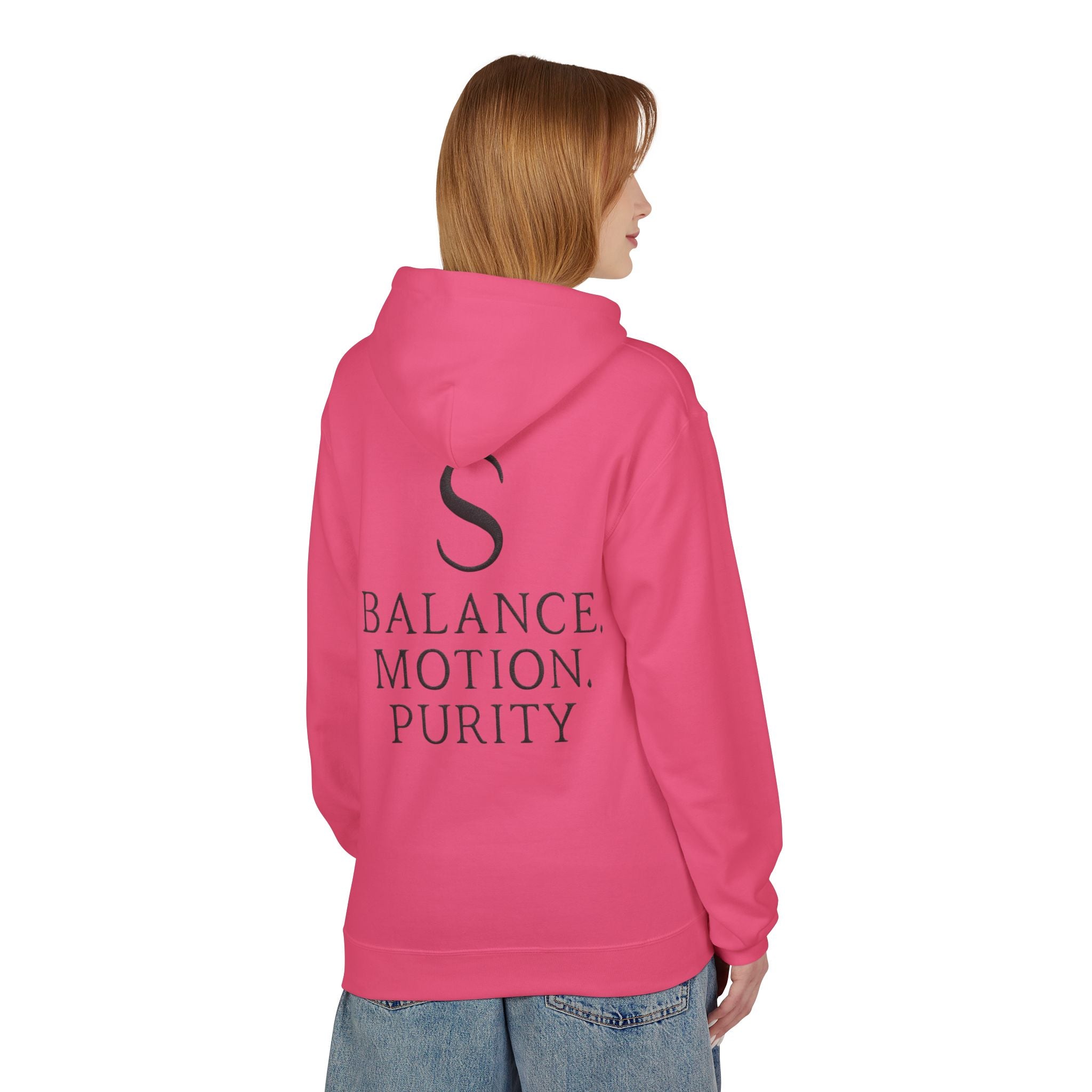 Balance Motion Purity Hoodie — Minimalist Symbol Sweatshirt