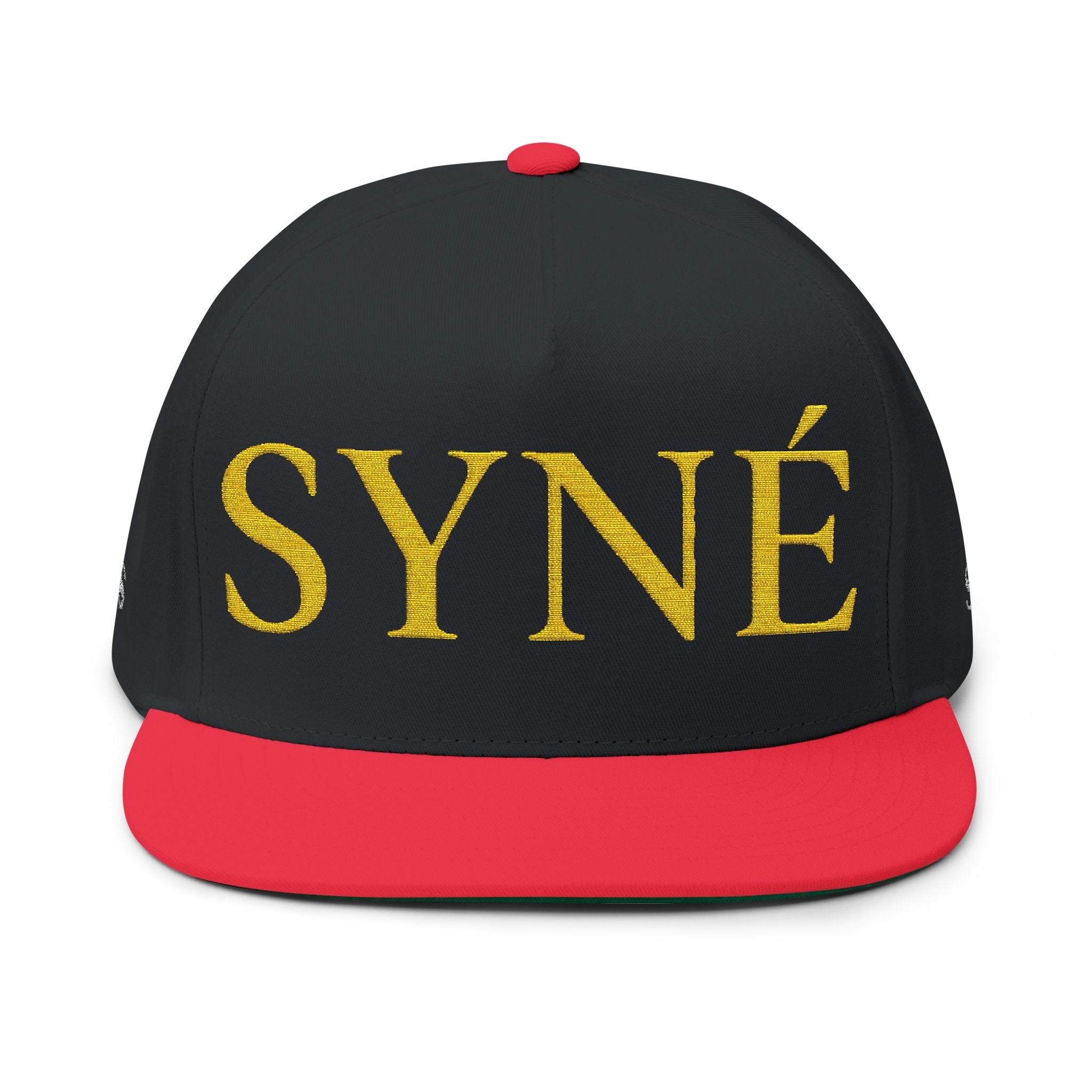 Flat Bill Cap — SYNÉ Embroidered Gold Logo Snapback