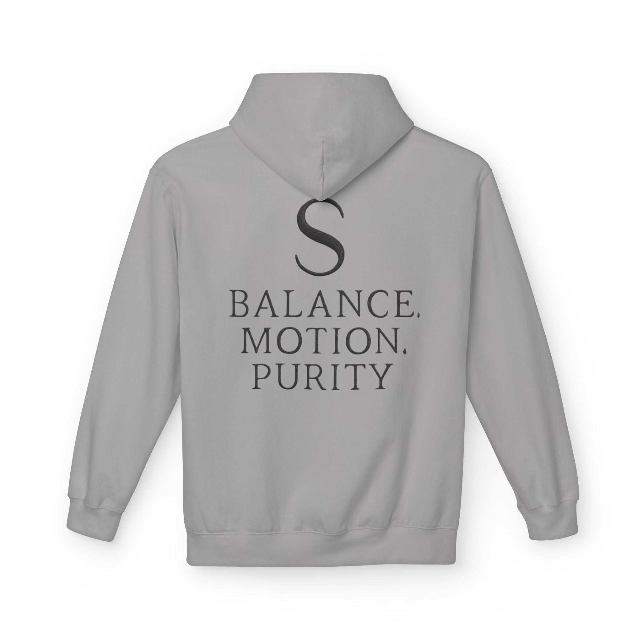 Balance Motion Purity Hoodie — Minimalist Symbol Sweatshirt