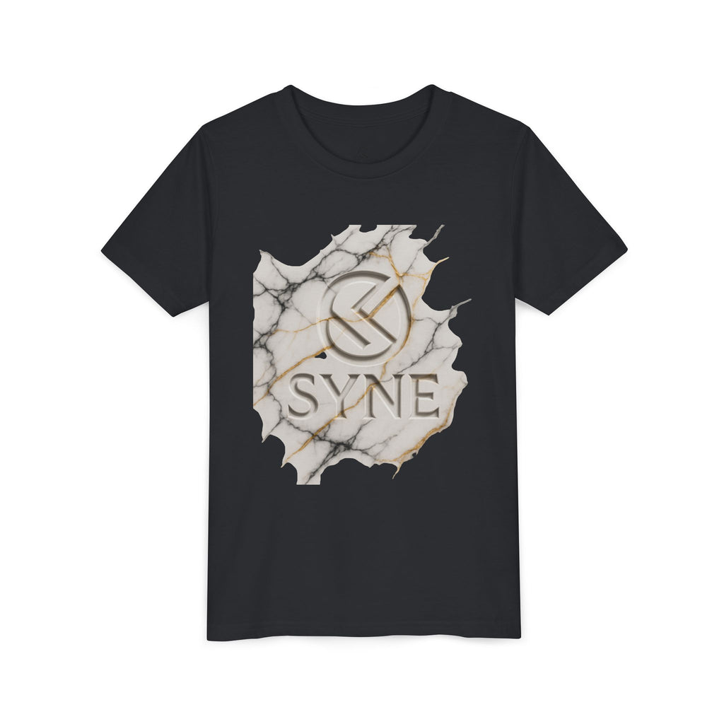 Youth Tee - Marble Gold SYNE Logo Graphic Shirt