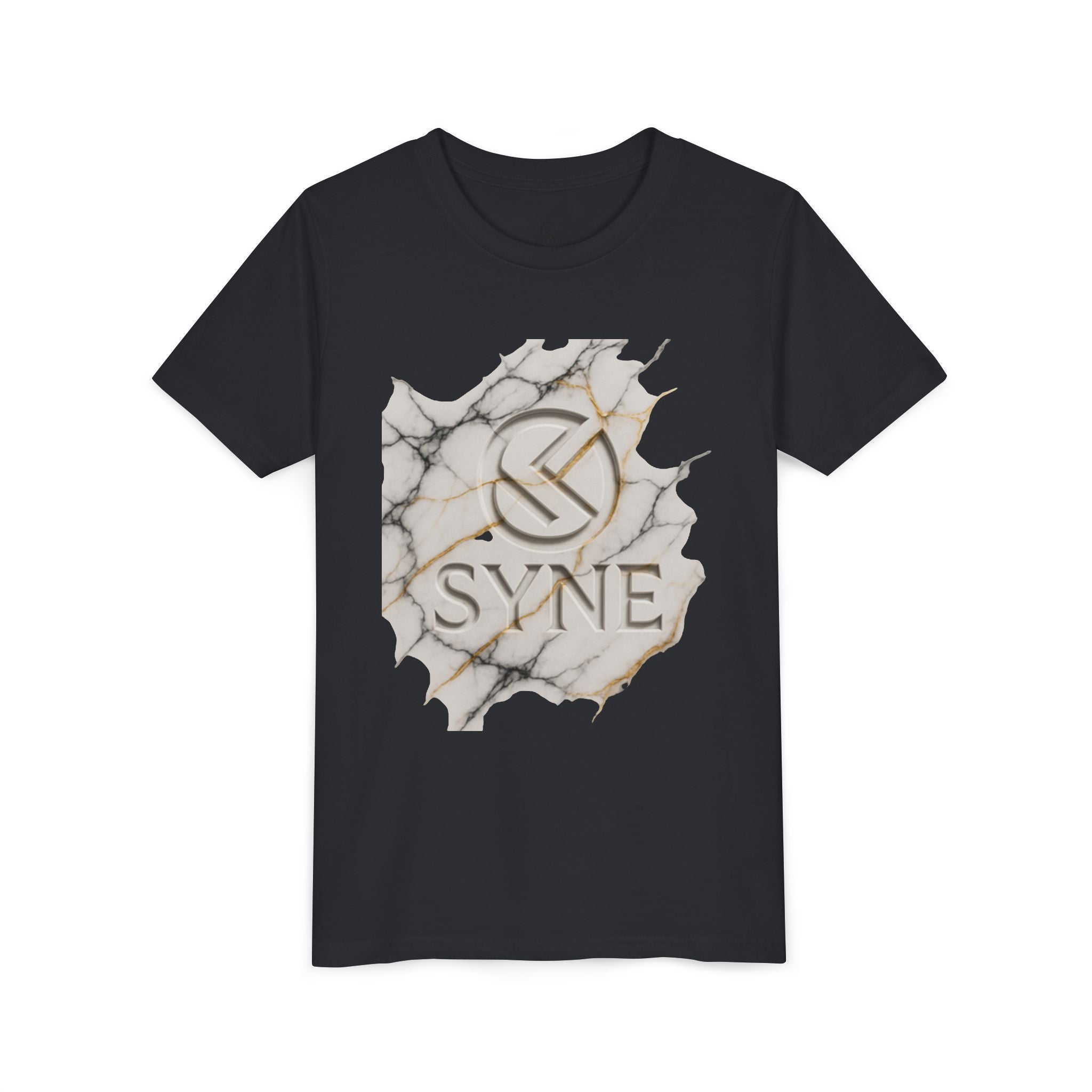 Youth Tee - Marble Gold SYNE Logo Graphic Shirt