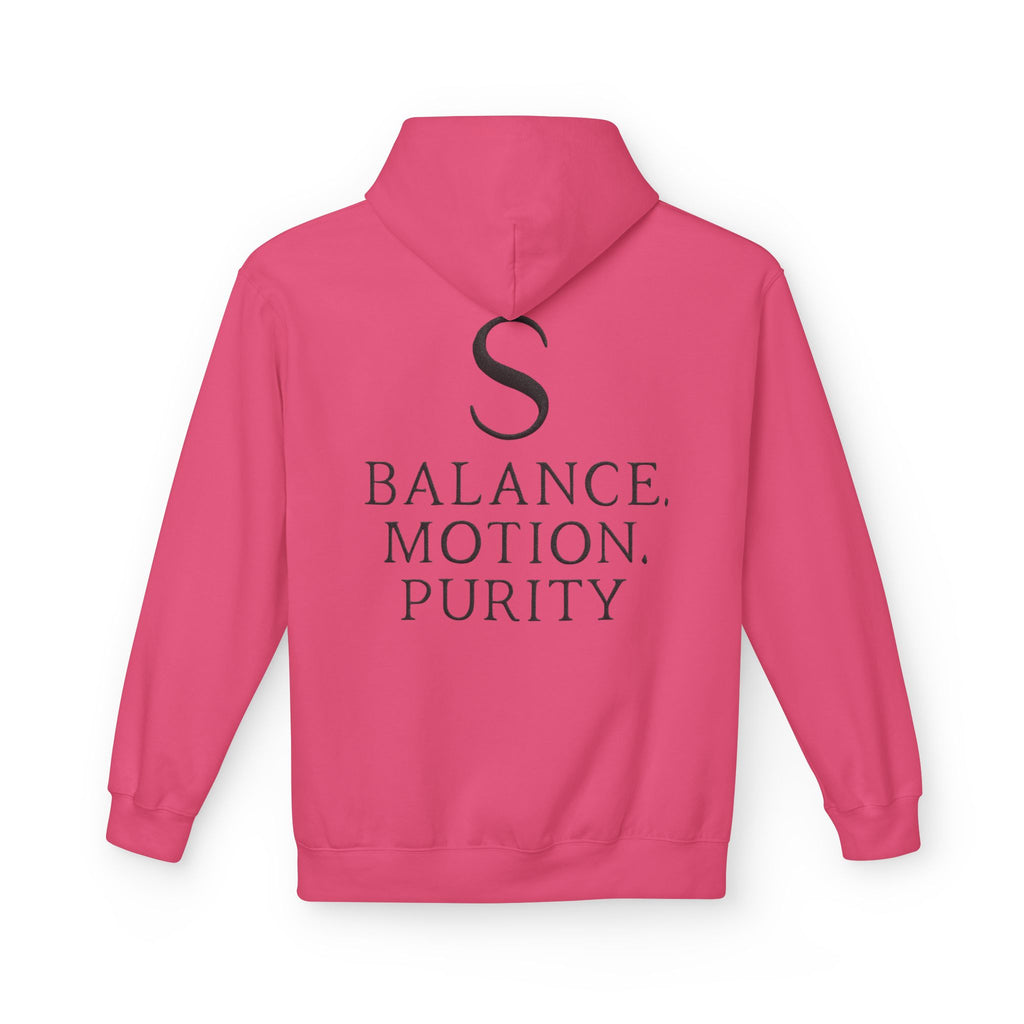 Balance Motion Purity Hoodie — Minimalist Symbol Sweatshirt