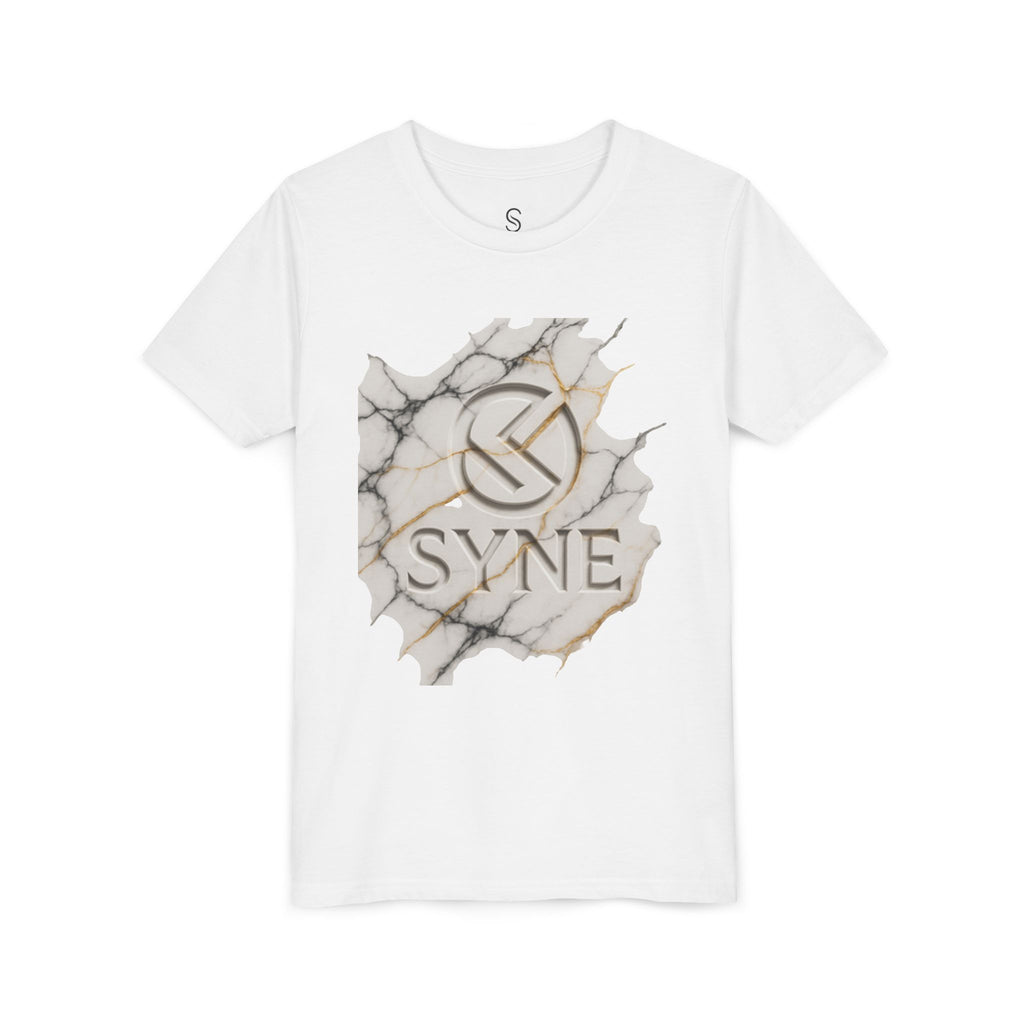 Youth Tee - Marble Gold SYNE Logo Graphic Shirt
