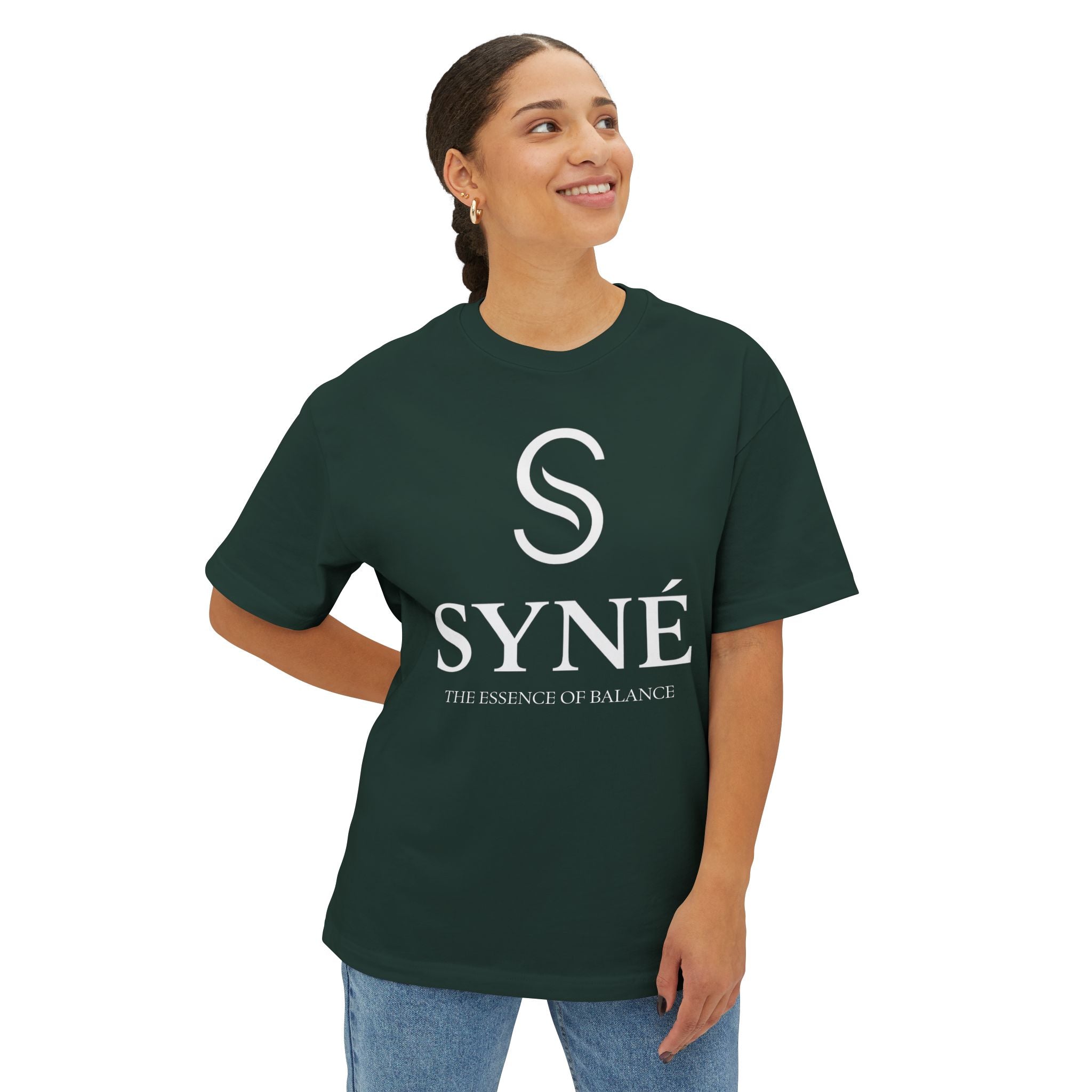 SYNE Minimal Logo Tee | Pink boxy t-shirt