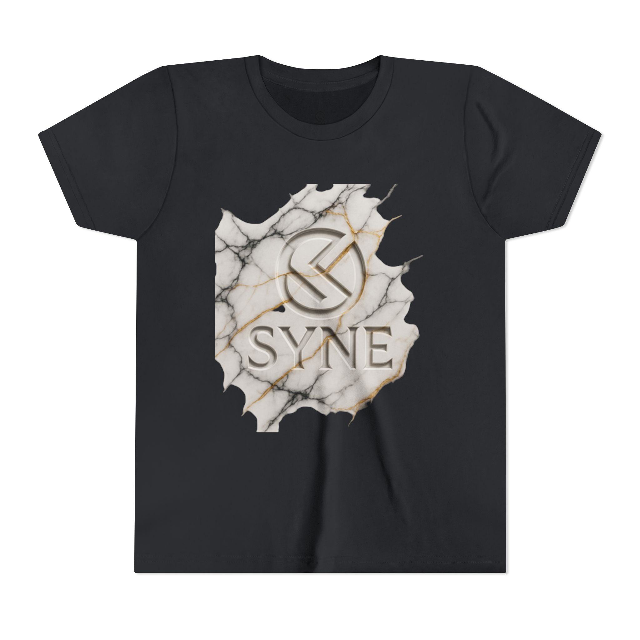 Youth Tee - Marble Gold SYNE Logo Graphic Shirt