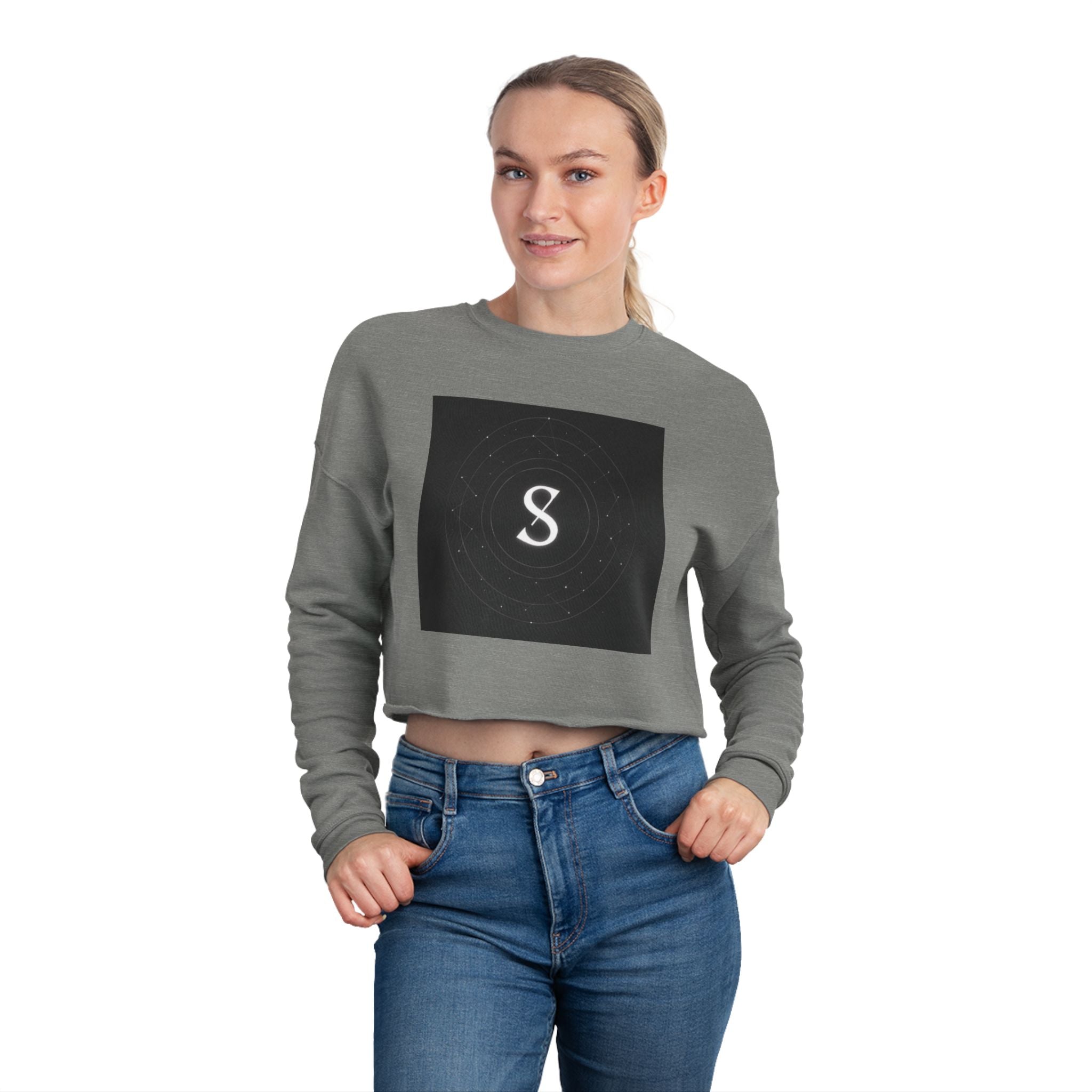 Cropped Sweatshirt — Minimal Monogram 'S' Graphic