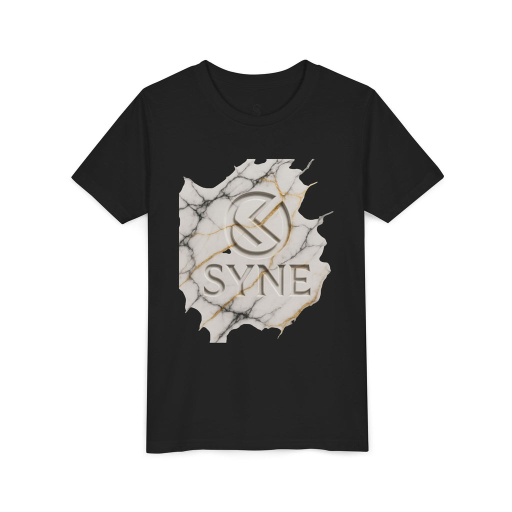 Youth Tee - Marble Gold SYNE Logo Graphic Shirt