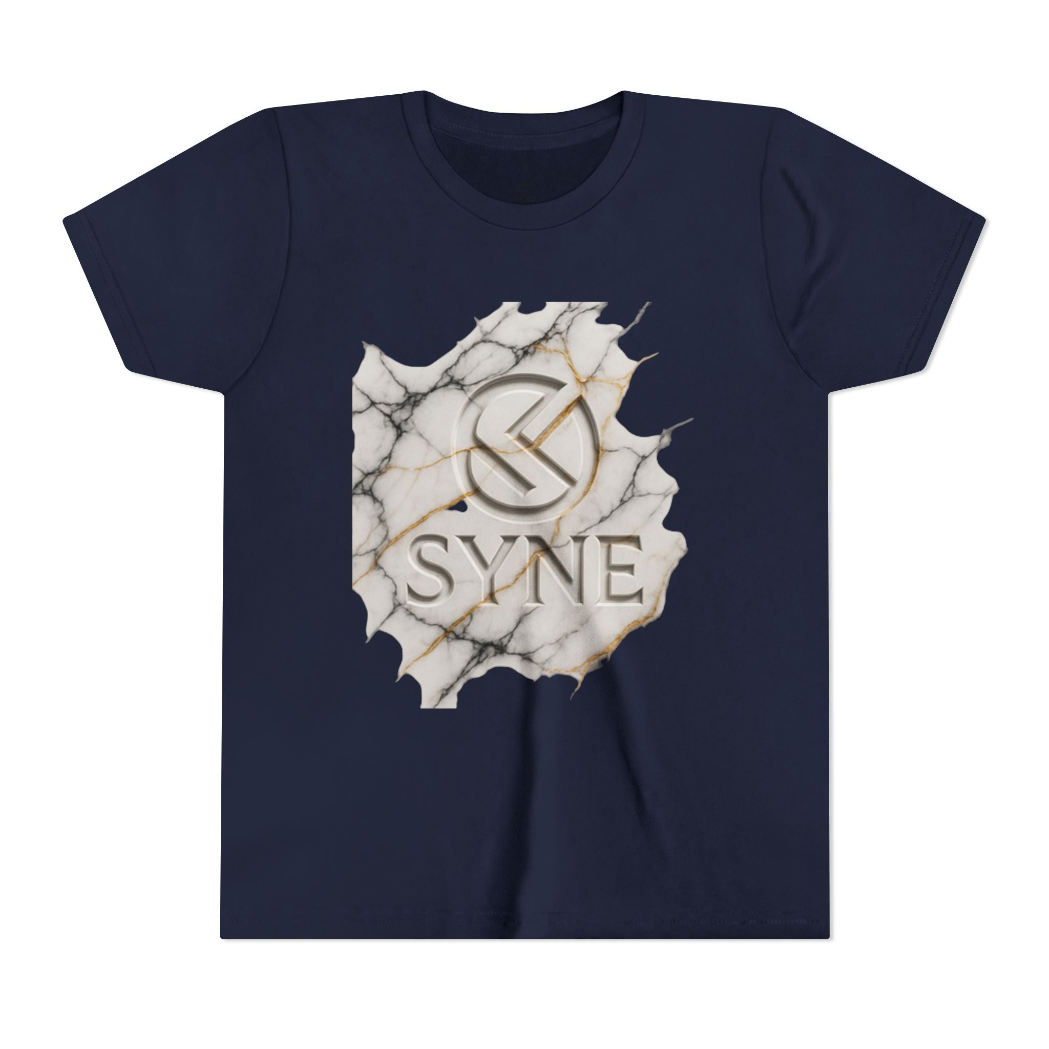 Youth Tee - Marble Gold SYNE Logo Graphic Shirt