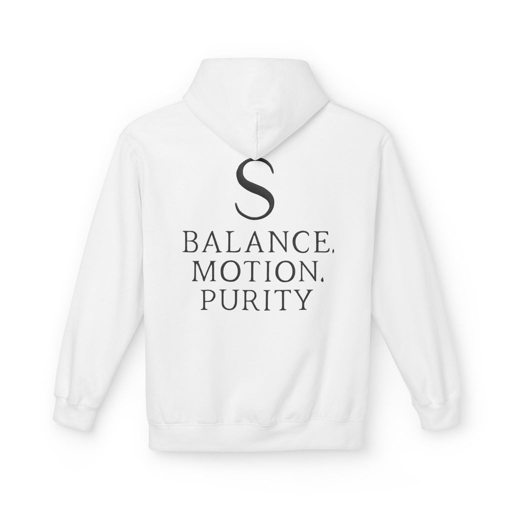 Balance Motion Purity Hoodie — Minimalist Symbol Sweatshirt