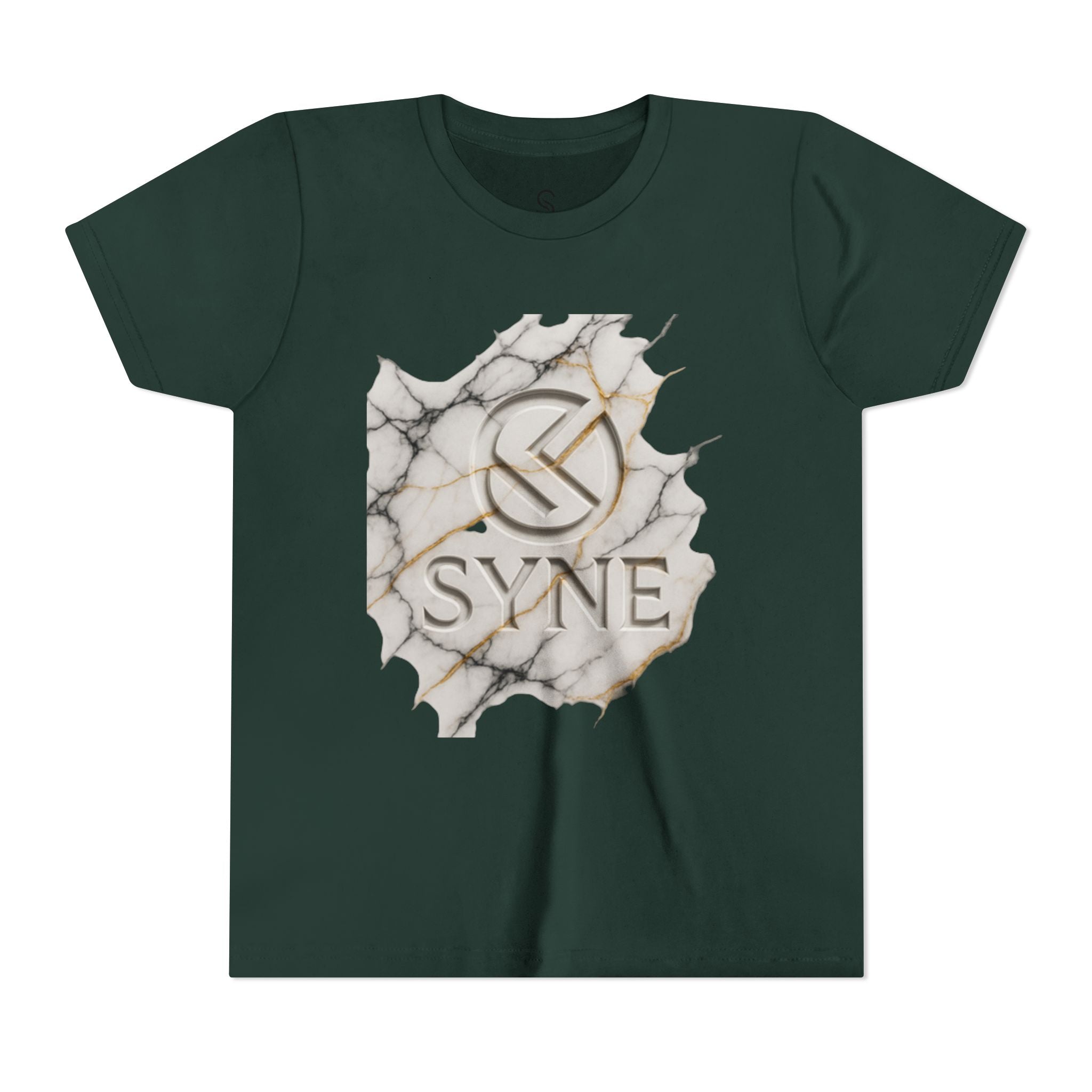 Youth Tee - Marble Gold SYNE Logo Graphic Shirt