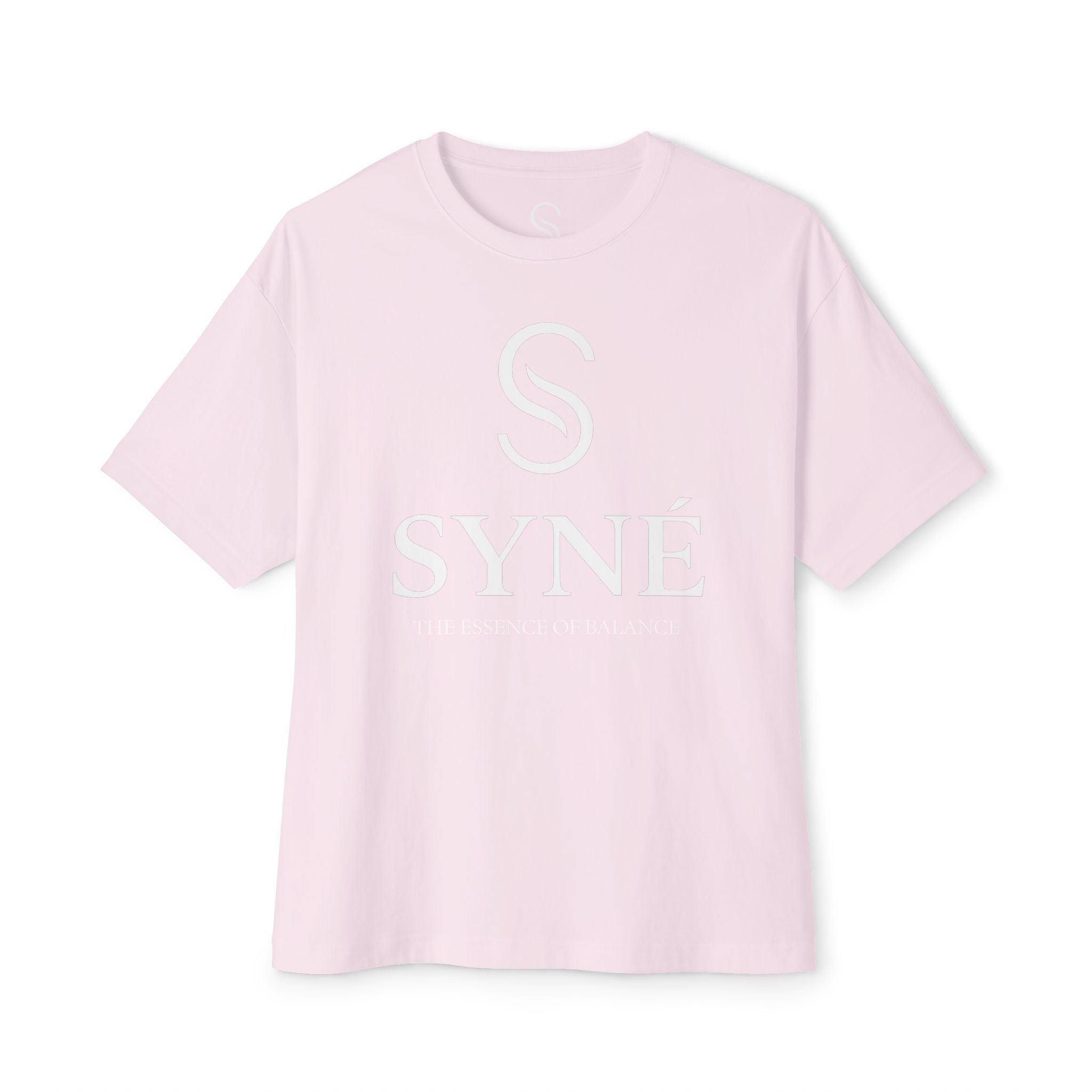 SYNE Minimal Logo Tee | Pink boxy t-shirt