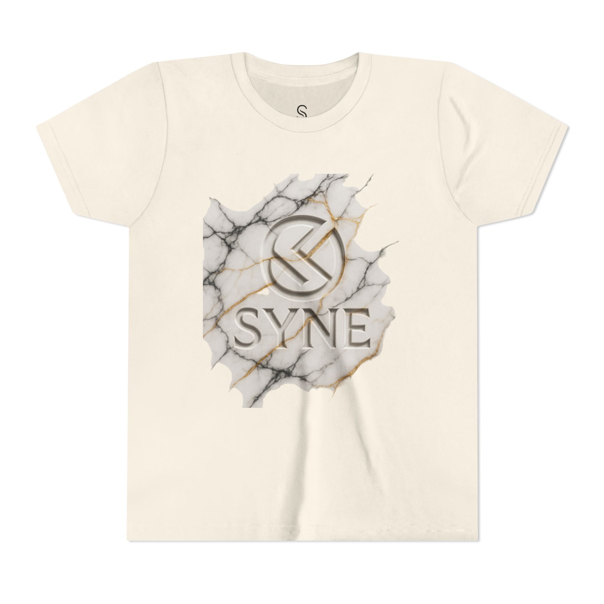 Youth Tee - Marble Gold SYNE Logo Graphic Shirt