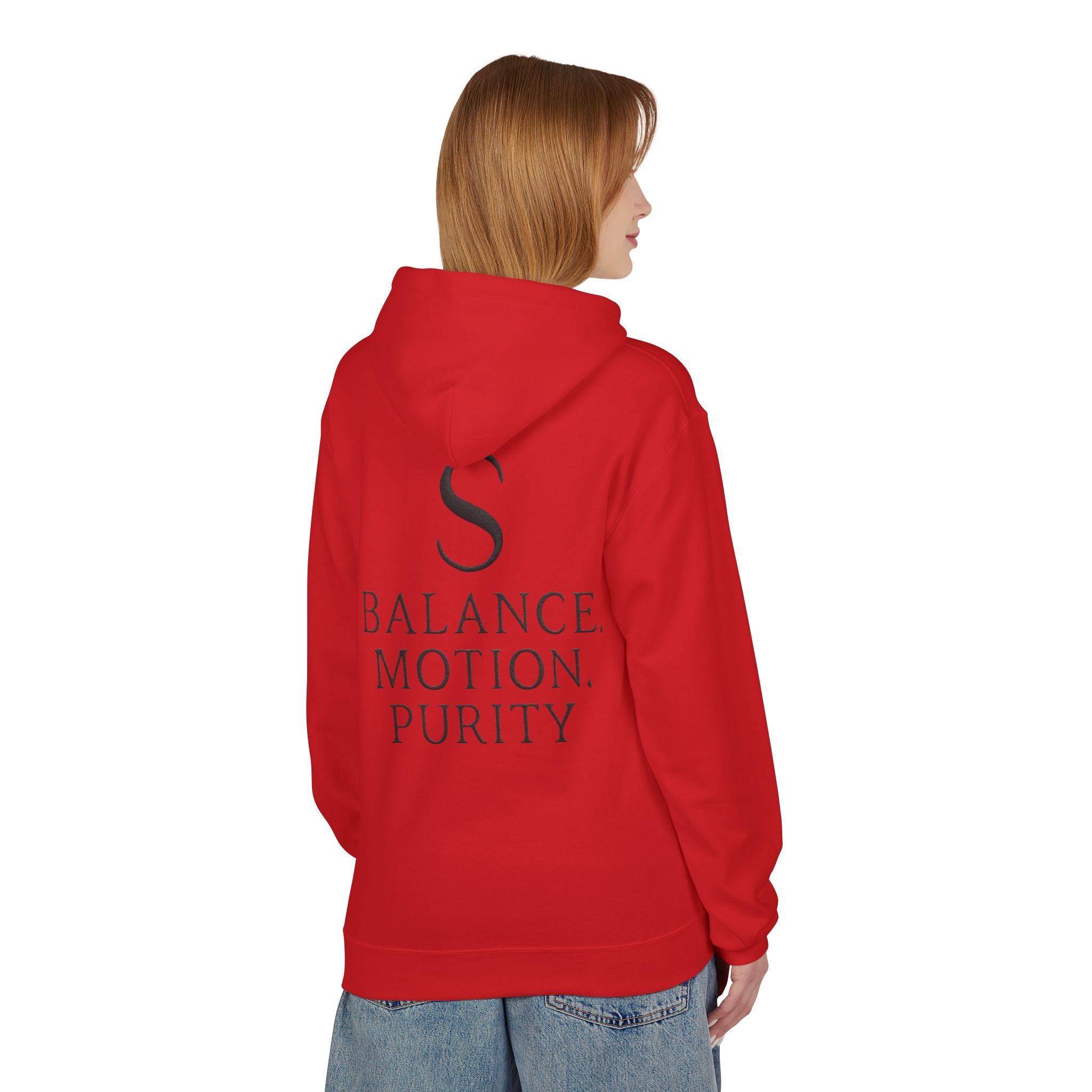Balance Motion Purity Hoodie — Minimalist Symbol Sweatshirt
