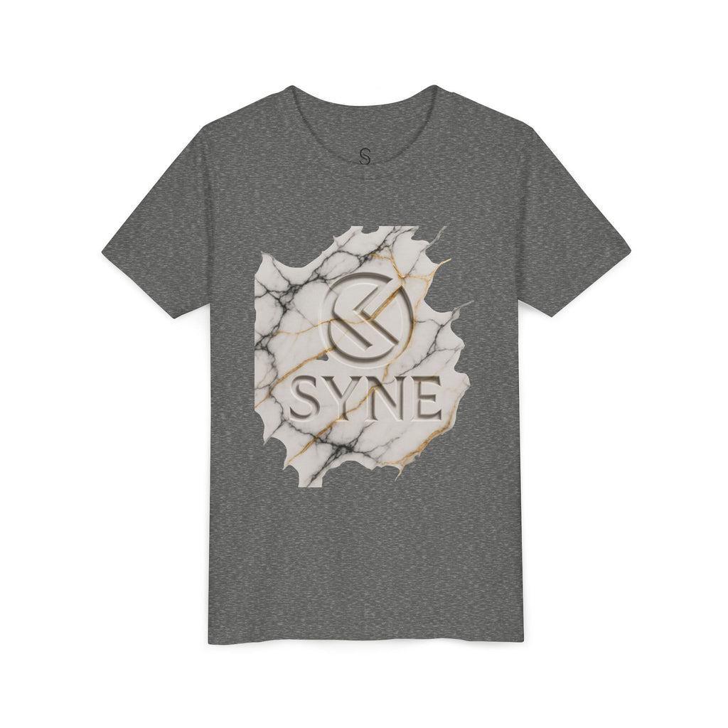 Youth Tee - Marble Gold SYNE Logo Graphic Shirt