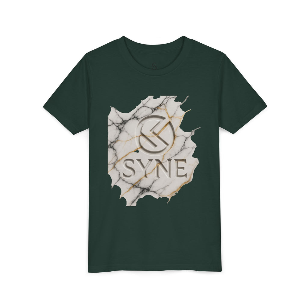Youth Tee - Marble Gold SYNE Logo Graphic Shirt