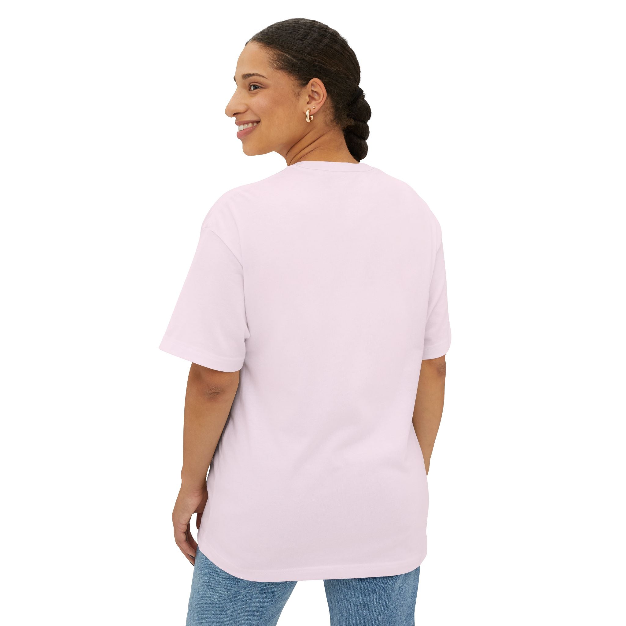SYNE Minimal Logo Tee | Pink boxy t-shirt