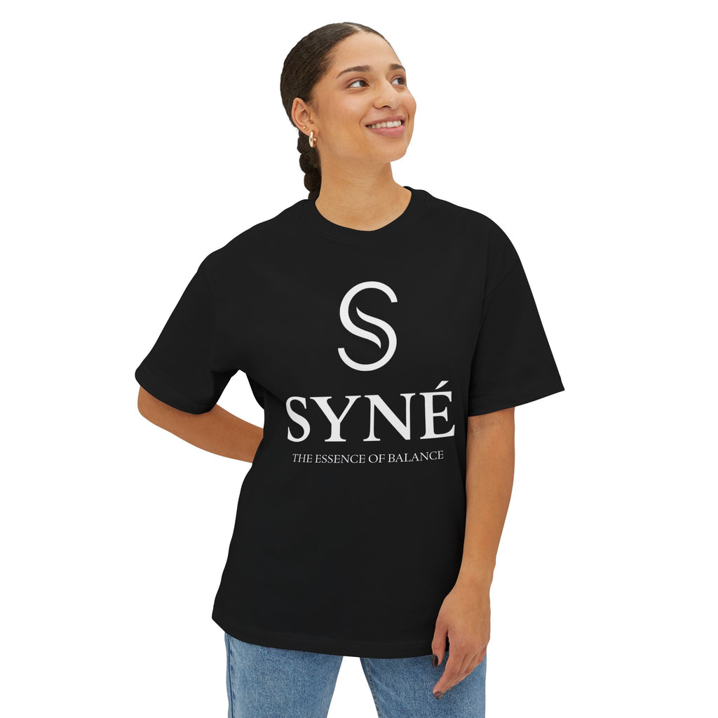 SYNE Minimal Logo Tee | Pink boxy t-shirt