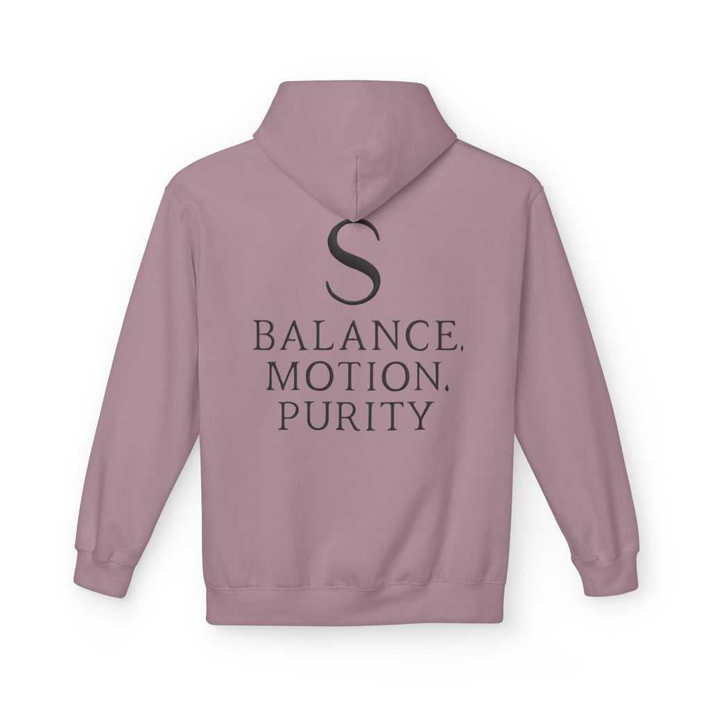 Balance Motion Purity Hoodie — Minimalist Symbol Sweatshirt