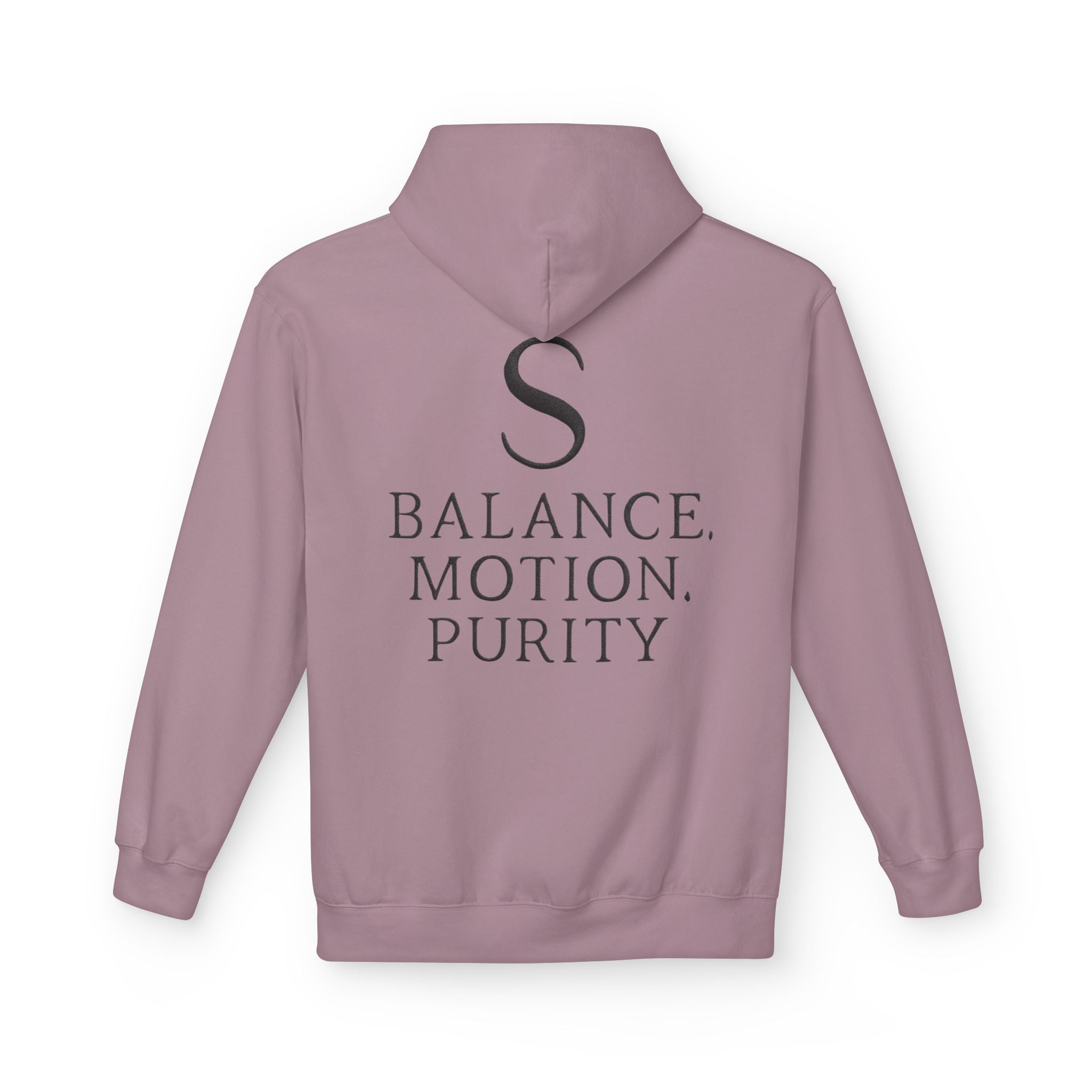 Balance Motion Purity Hoodie — Minimalist Symbol Sweatshirt