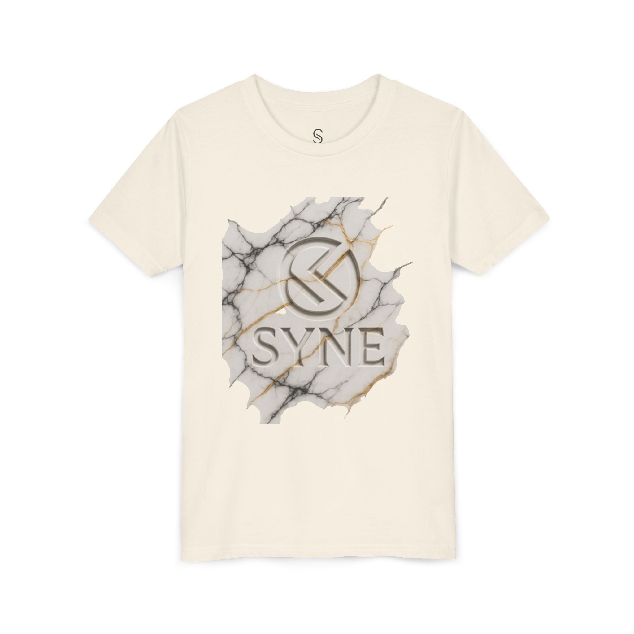 Youth Tee - Marble Gold SYNE Logo Graphic Shirt