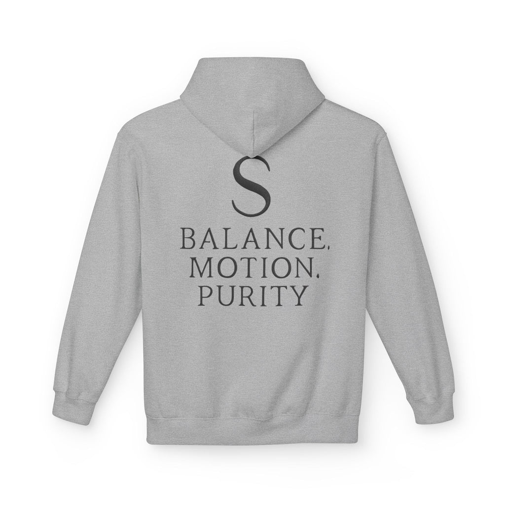 Balance Motion Purity Hoodie — Minimalist Symbol Sweatshirt