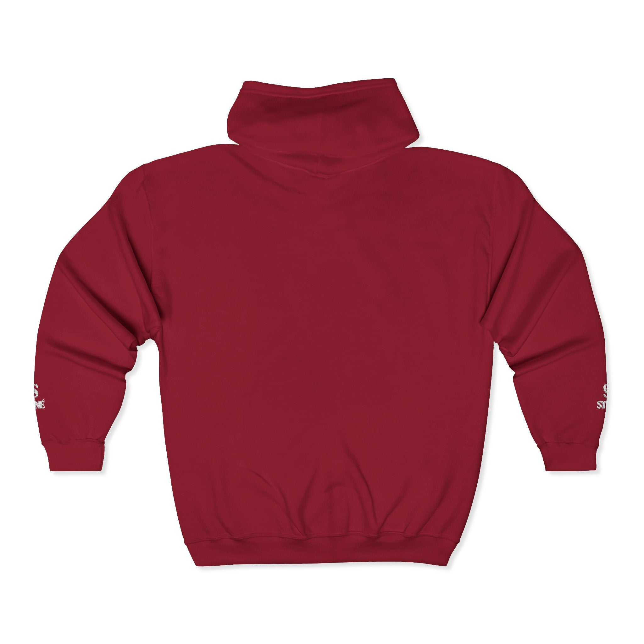 Monogram 'S' Full-Zip Hoodie — Personalized Minimalist Maroon Sweatshirt