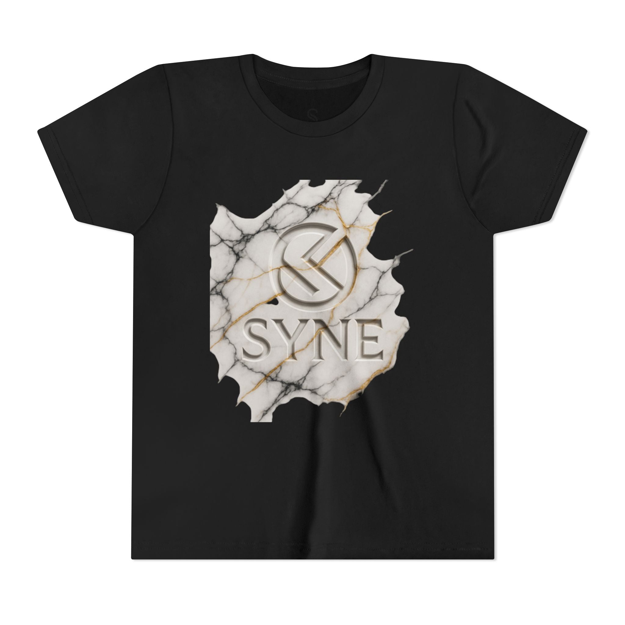 Youth Tee - Marble Gold SYNE Logo Graphic Shirt