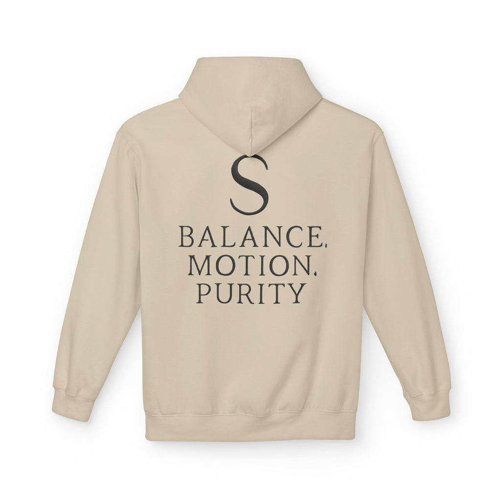 Balance Motion Purity Hoodie — Minimalist Symbol Sweatshirt