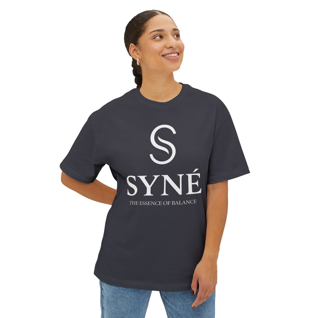 SYNE Minimal Logo Tee | Pink boxy t-shirt