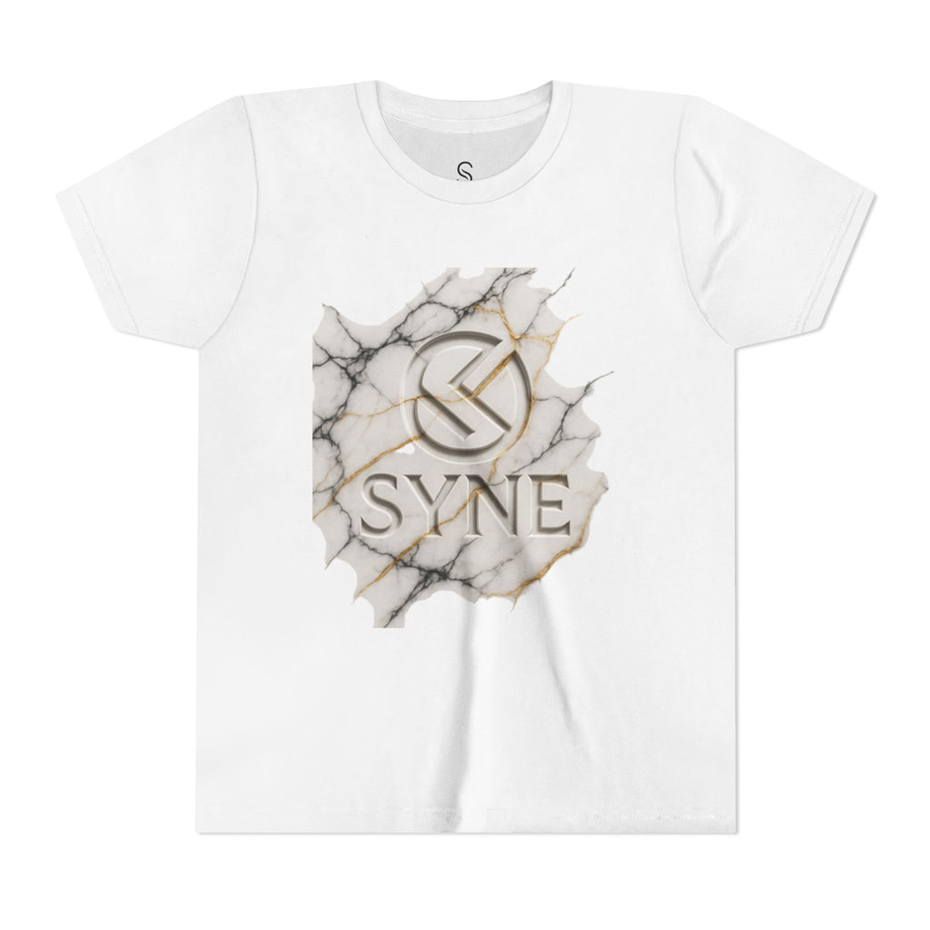 Youth Tee - Marble Gold SYNE Logo Graphic Shirt
