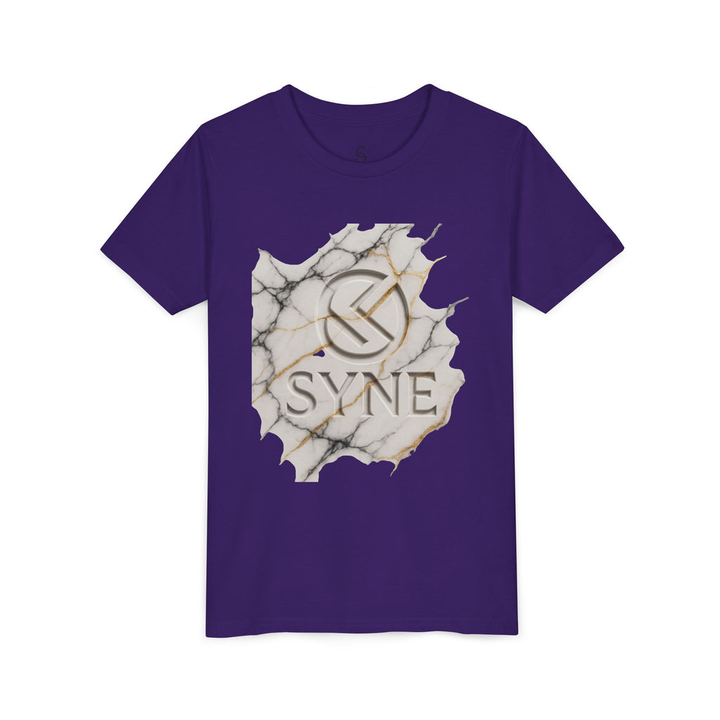Youth Tee - Marble Gold SYNE Logo Graphic Shirt