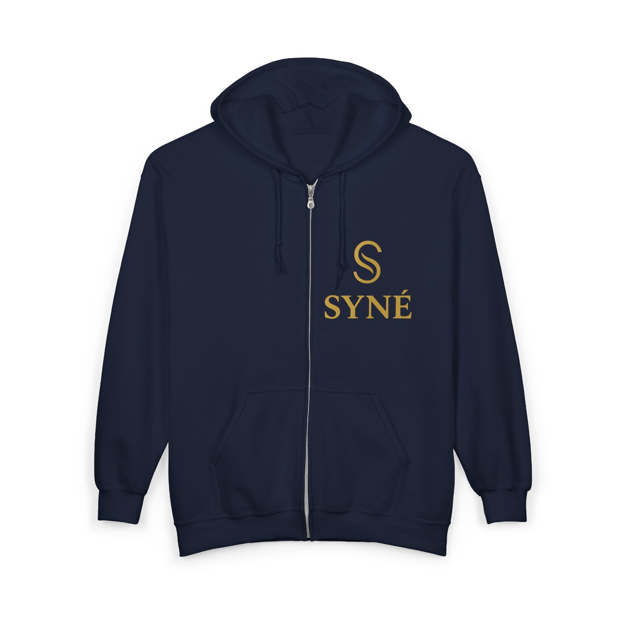 SYNÉ logo zip hoodie | black gold emblem, The Essence of Balance