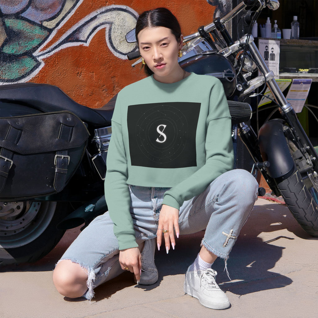 Cropped Sweatshirt — Minimal Monogram 'S' Graphic