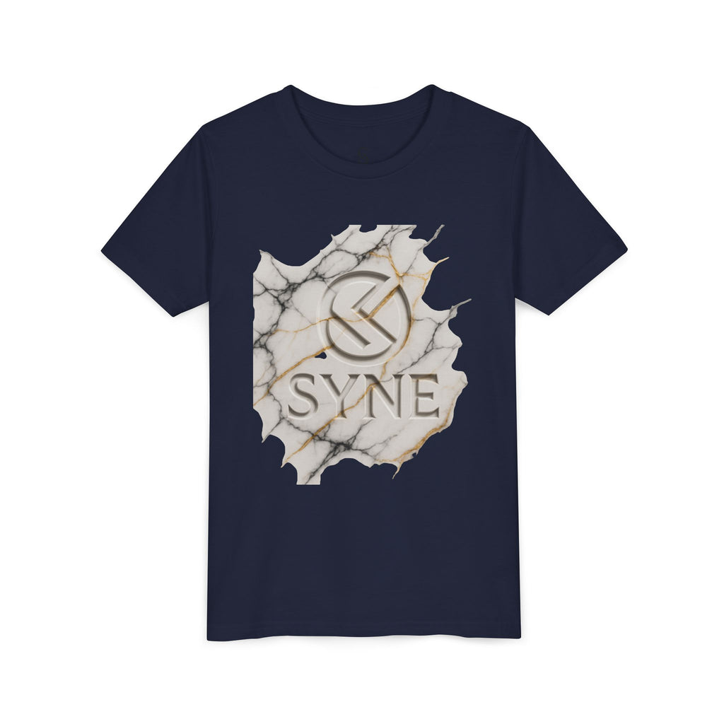 Youth Tee - Marble Gold SYNE Logo Graphic Shirt