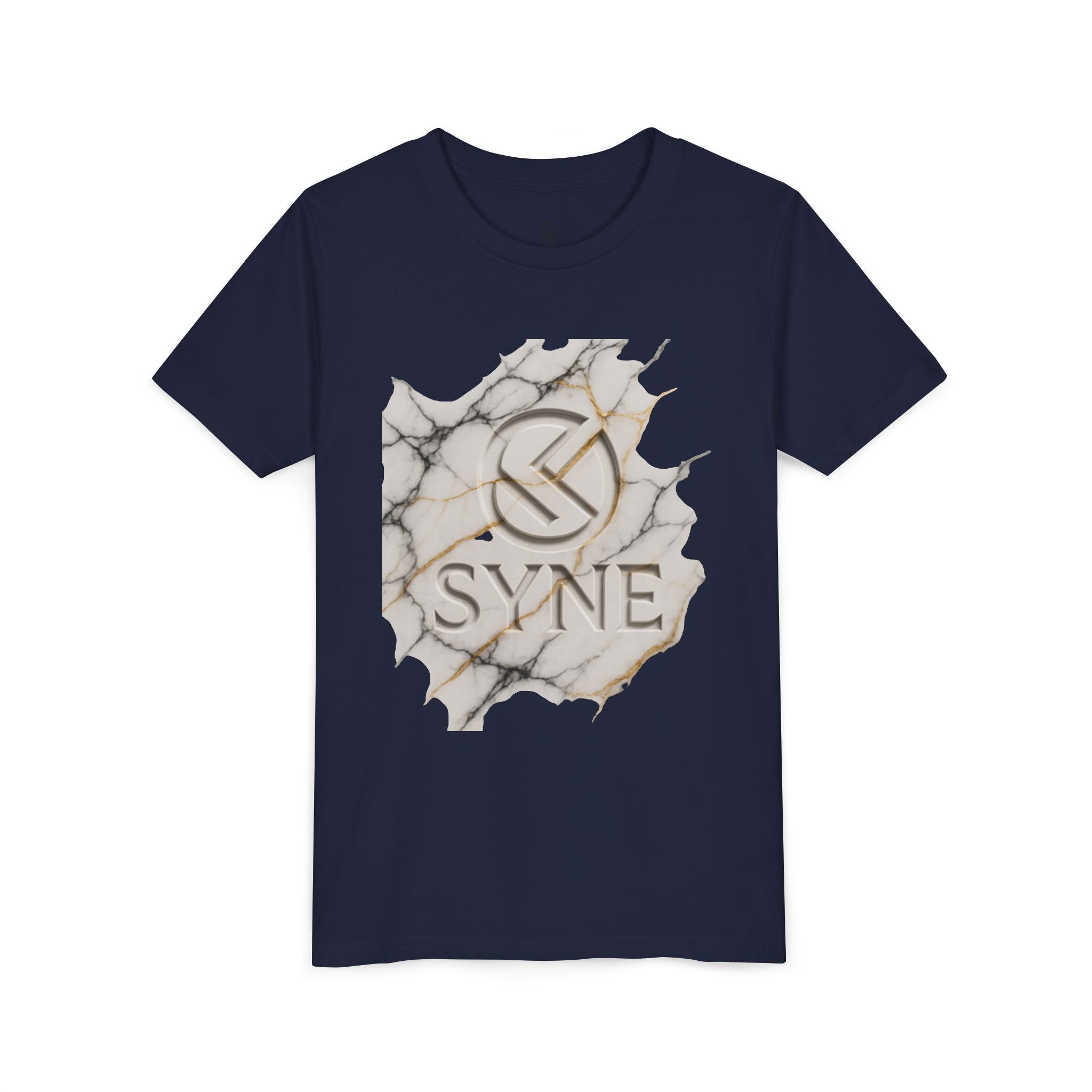 Youth Tee - Marble Gold SYNE Logo Graphic Shirt