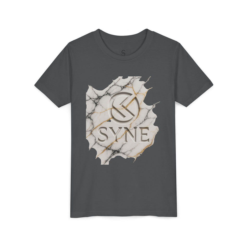 Youth Tee - Marble Gold SYNE Logo Graphic Shirt
