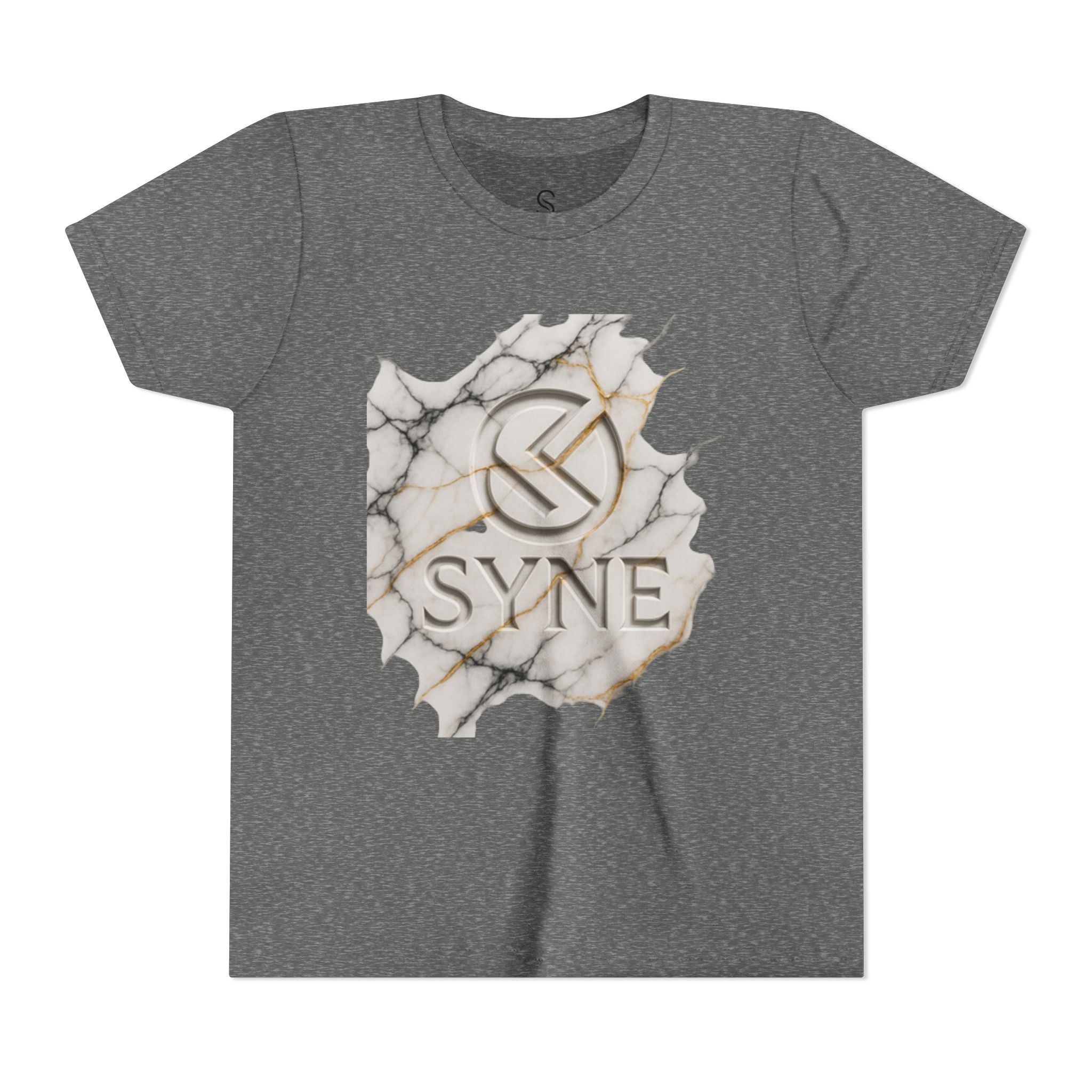 Youth Tee - Marble Gold SYNE Logo Graphic Shirt