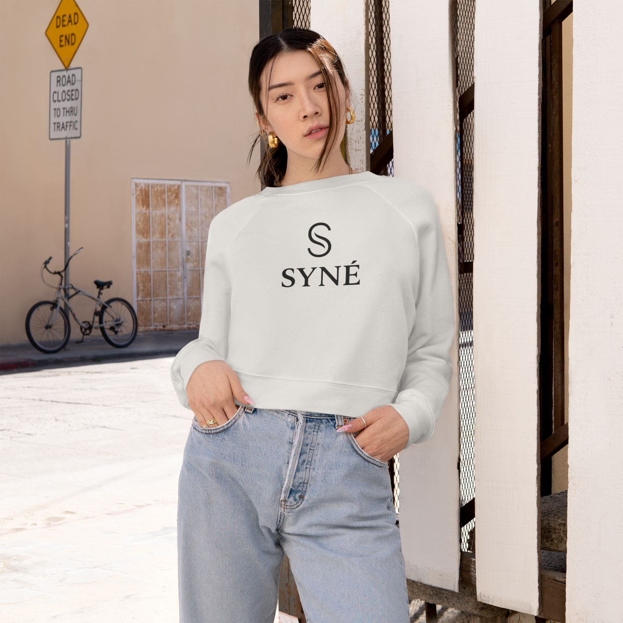 Cropped Pullover — SYNÉ 'Balance. Motion. Purity' Women's Fleece