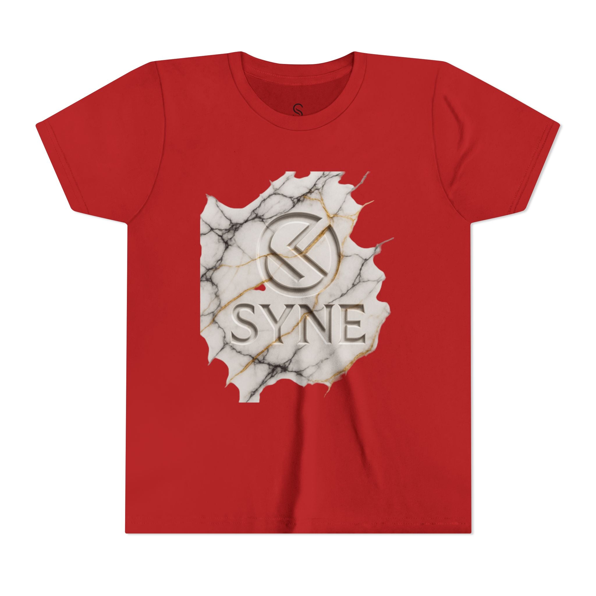 Youth Tee - Marble Gold SYNE Logo Graphic Shirt