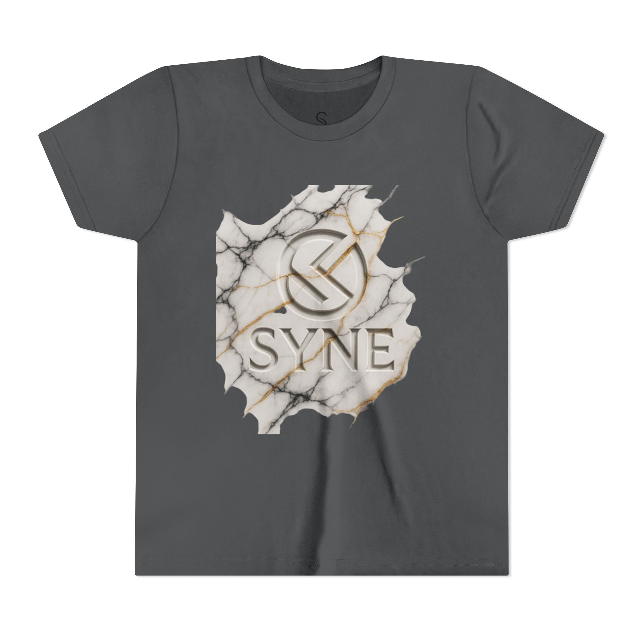 Youth Tee - Marble Gold SYNE Logo Graphic Shirt