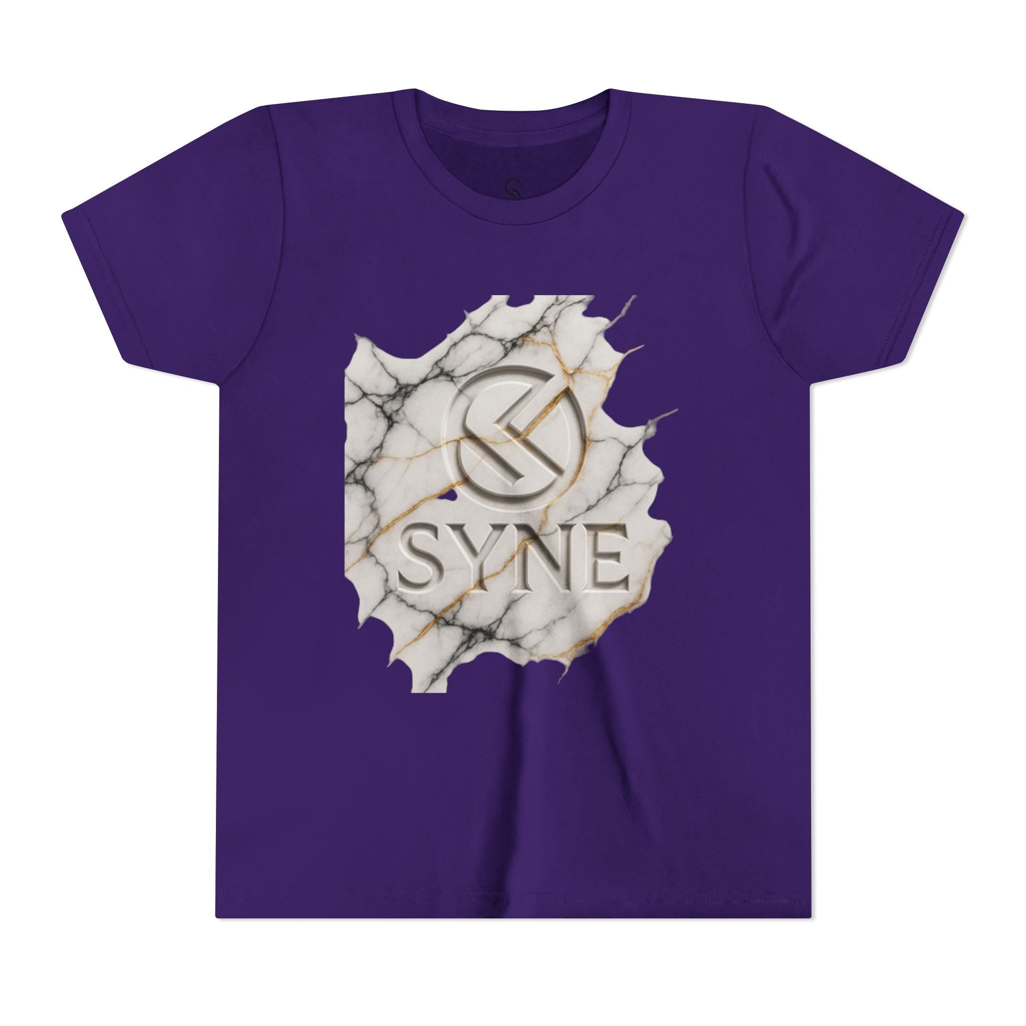 Youth Tee - Marble Gold SYNE Logo Graphic Shirt